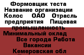 Формовщик теста › Название организации ­ Колос-3, ОАО › Отрасль предприятия ­ Пищевая промышленность › Минимальный оклад ­ 21 000 - Все города Работа » Вакансии   . Кемеровская обл.,Прокопьевск г.